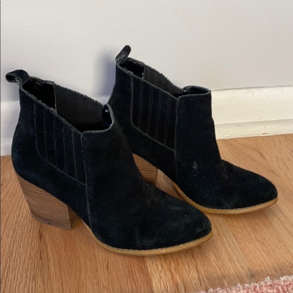 Crown black suede booties